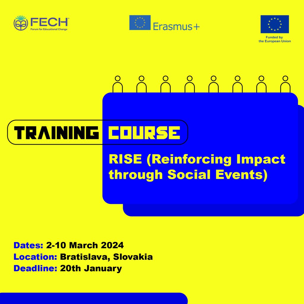 Open Call for Training Course “RISE – Reinforcing Impact through Social Events”, 02-10 March 2024, Bratislava, Slovakia