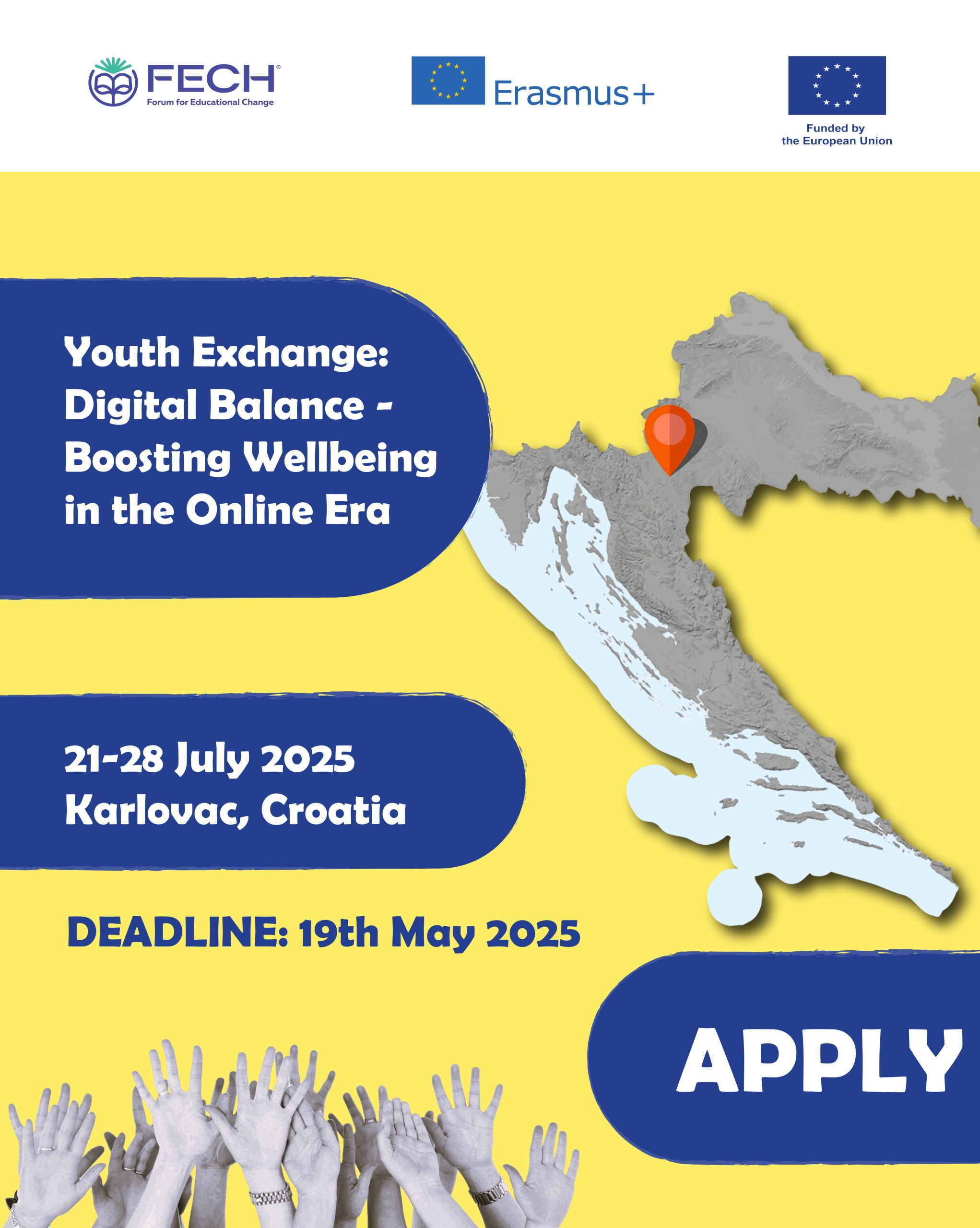 Open Call for Youth Exchange “Digital Balance: Boosting Wellbeing in the Online Era”21 – 28 July 2025 / Karlovac, Croatia